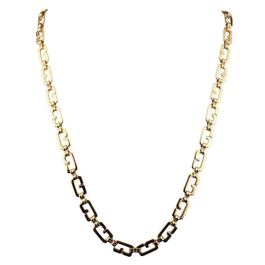Givenchy G Link Necklace, Vintage Givenchy Necklace, Gold Plated Givenchy Chain, Signed Necklace, Designer Chain Necklace, Classic Chain