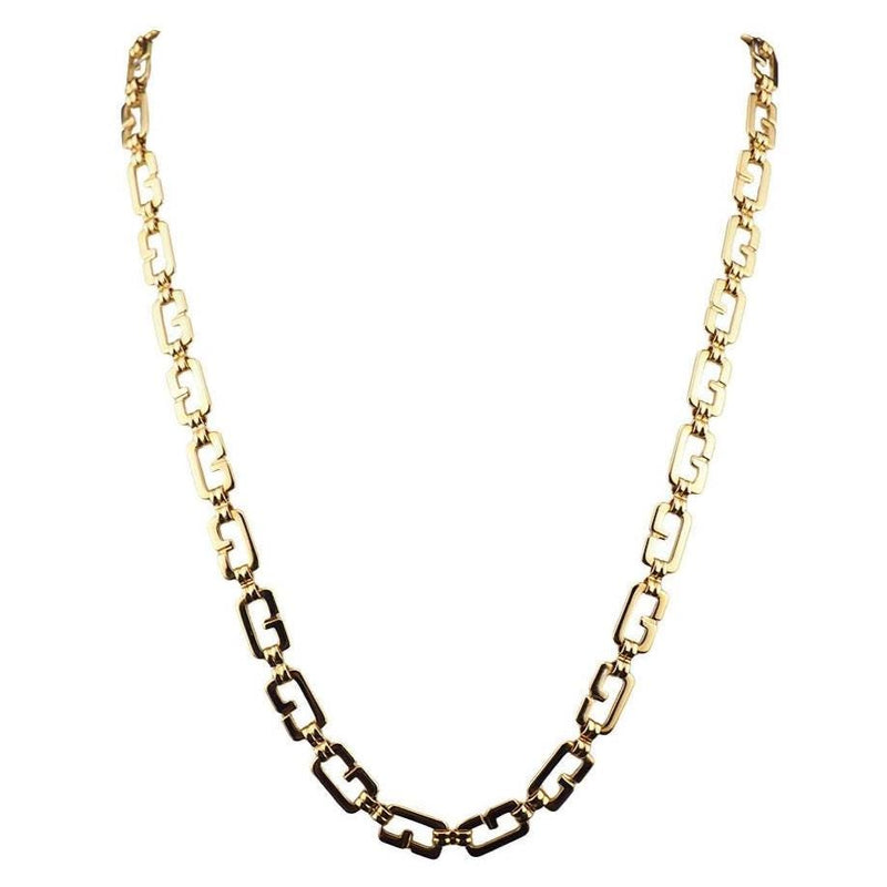 Givenchy G Link Necklace, Vintage Givenchy Necklace, Gold Plated Givenchy Chain, Signed Necklace, Designer Chain Necklace, Classic Chain