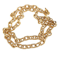 D'Orlan Textured Gold Plated Rope Link Chain Necklace, Cable Chain Necklace, D'Orlan Necklace, Gold Plated Necklace, Long Chain, 30" Chain