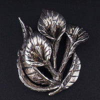 Sterling Silver Calla Lily Pendant, Large Floral Pendant, Sculptural Flower Pendant, Flower Lover Gift, Lily Flower Jewelry, 925 Pendant