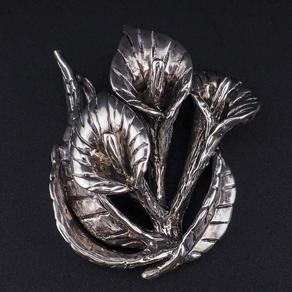 Sterling Silver Calla Lily Pendant, Large Floral Pendant, Sculptural Flower Pendant, Flower Lover Gift, Lily Flower Jewelry, 925 Pendant