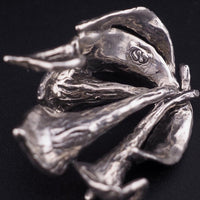 Sterling Silver Calla Lily Pendant, Large Floral Pendant, Sculptural Flower Pendant, Flower Lover Gift, Lily Flower Jewelry, 925 Pendant