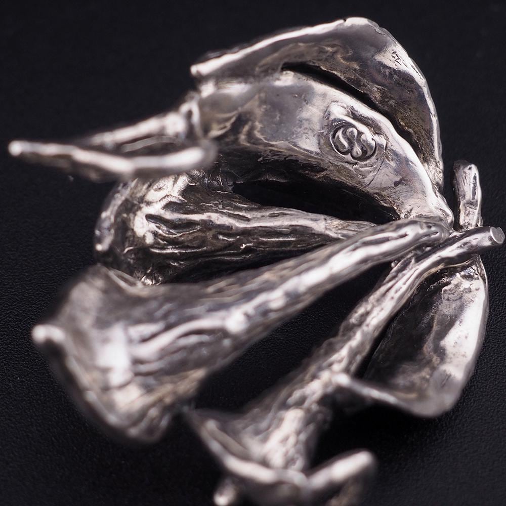 Sterling Silver Calla Lily Pendant, Large Floral Pendant, Sculptural Flower Pendant, Flower Lover Gift, Lily Flower Jewelry, 925 Pendant