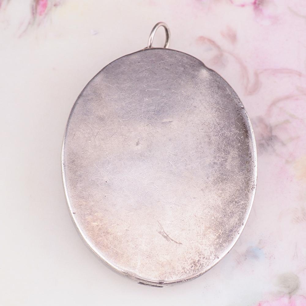 Henryk Winograd Cavalier Horseman, Silver Oval Portrait Pendant, High Relief Repoussé, Silver Pendant, Large Vintage Pendant, Equestrian