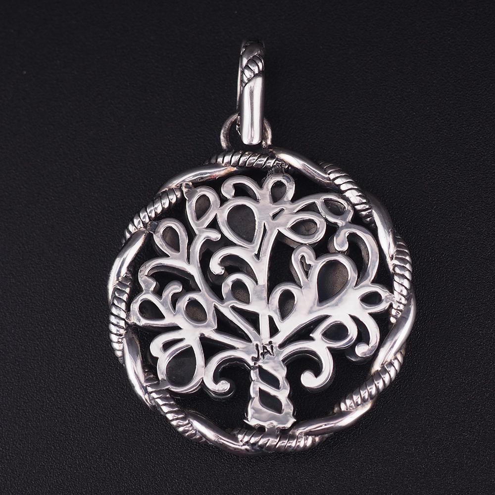 JAI By John Hardy Bodhi Tree Pendant, Sterling Silver Pendant, Tree Of Life Pendant, Gold Accent Pendant, Spiritual Jewelry, 925 Silver