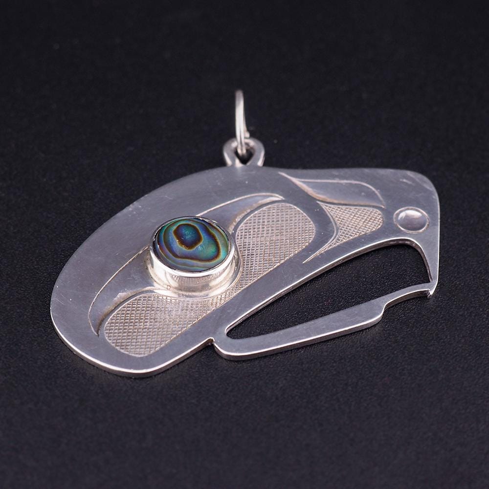 Kinta-Way Eagle Pendant, Sharon Hitchcock, Sterling Silver Pendant, Haida Jewelry, Abalone Shell, Northwest Coast Art, Haida Gwaii