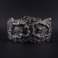 Vintage Guy Vidal Brutalist Pewter Wide Bracelet - Wild Organic Textured Modernist Statement Wrist Piece, Midcentury Canadian Jewelry