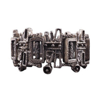 Vintage Guy Vidal Pewter Bracelet, Brutalist Modernist Jewelry, Midcentury Canadian Jewelry, Designer Statement Bracelet