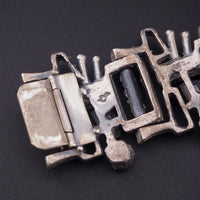 Vintage Guy Vidal Pewter Bracelet, Brutalist Modernist Jewelry, Midcentury Canadian Jewelry, Designer Statement Bracelet