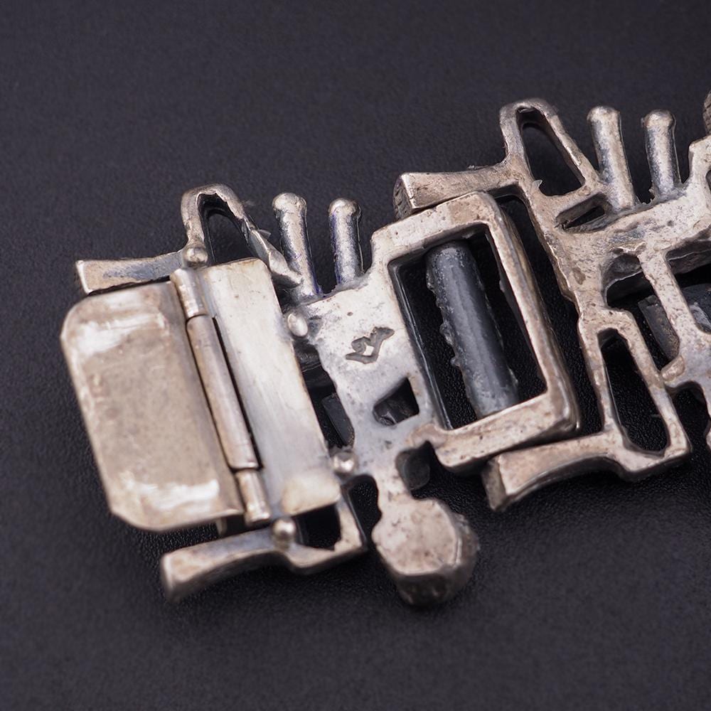 Vintage Guy Vidal Pewter Bracelet, Brutalist Modernist Jewelry, Midcentury Canadian Jewelry, Designer Statement Bracelet