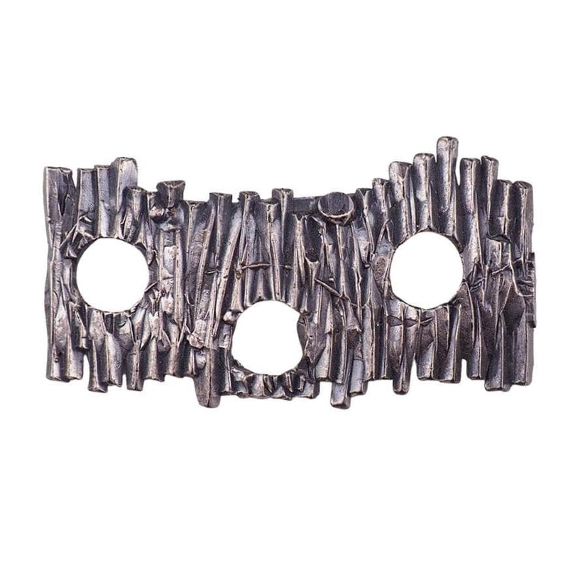 Vintage Brutalist Brooch, Modernist Pewter Brooch, Abstract Geometric Pin, Bark Texture Jewelry, Mid Century Statement Brooch, Open Work Pin