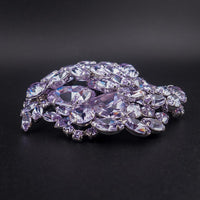 Vintage Sherman Faux Alexandrite Rhinestone Brooch, Rhodium Plated, Lavender Rhinestone Brooch, Vintage Sherman Jewelry, Purple Crystal Pin