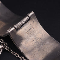Vintage Robert Larin Brutalist Cuff Bracelet, Wide Textured Modernist Bracelet, Sculptural Statement Cuff, MCM Brutalist Bracelet, Pewter