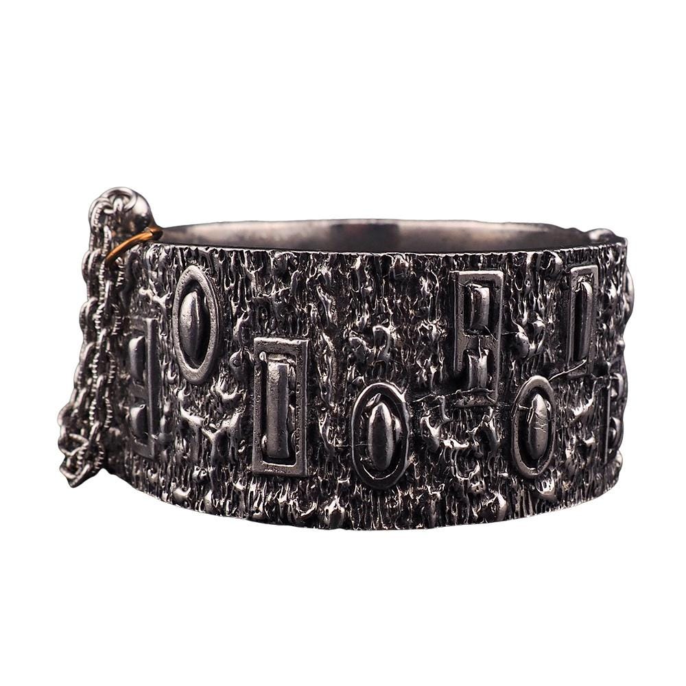 Vintage Robert Larin Brutalist Cuff Bracelet, Wide Textured Modernist Bracelet, Sculptural Statement Cuff, MCM Brutalist Bracelet, Pewter