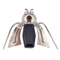 Vintage Bakelite Bug Brooch, Figural Insect Pin, Silver Tone Vintage Pin, Bakelite Jewelry, Garden Lover Gift