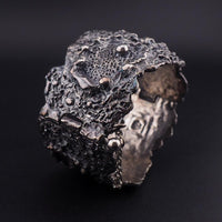 Vintage Guy Vidal Brutalist Pewter Wide Bracelet - Wild Organic Textured Modernist Statement Wrist Piece, Midcentury Canadian Jewelry