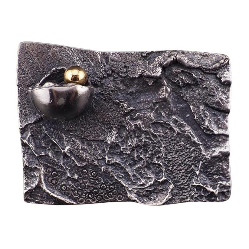 Vintage Guy Vidal Brooch, Canadian Modernist Jewelry, Pewter Brutalist Pin, Abstract Statement Brooch, Mid Century Design, Ocean Theme Pin