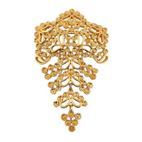 Vintage D'Orlan Gold Plated Articulated Brooch, New Old Stock with Original Tag, Large Statement Pin, Flower Brooch