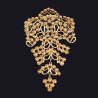 Vintage D'Orlan Gold Plated Articulated Brooch, New Old Stock with Original Tag, Large Statement Pin, Flower Brooch