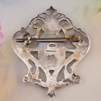 Vintage Kenart Sterling Silver Lady Face Brooch, English Art Nouveau Revival Female Portrait Pin, 925 Openwork Brooch