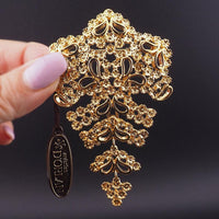 Vintage D'Orlan Gold Plated Articulated Brooch, New Old Stock with Original Tag, Large Statement Pin, Flower Brooch