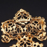 Vintage D'Orlan Gold Plated Articulated Brooch, New Old Stock with Original Tag, Large Statement Pin, Flower Brooch