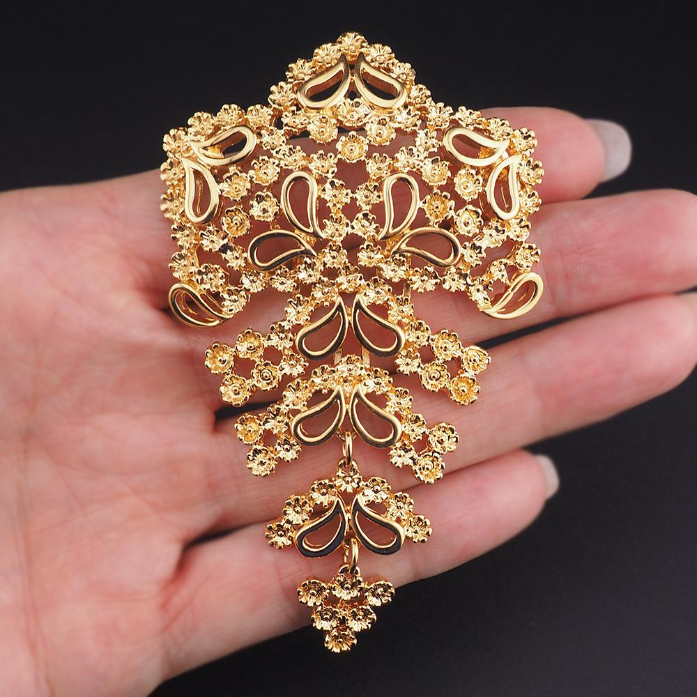 Vintage D'Orlan Gold Plated Articulated Brooch, New Old Stock with Original Tag, Large Statement Pin, Flower Brooch