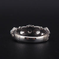 Vintage Style Judith Ripka Sterling Silver Pearl Ring, Rope Design Band - Size 5