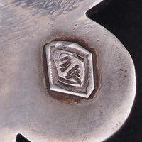 Vintage Mexican Silver and Black Onyx Mask Brooch, Signed Carved Face Pin with Ballwork