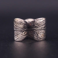 Silpada Sterling Silver Pearl Ring Wide Textured Leaf Band