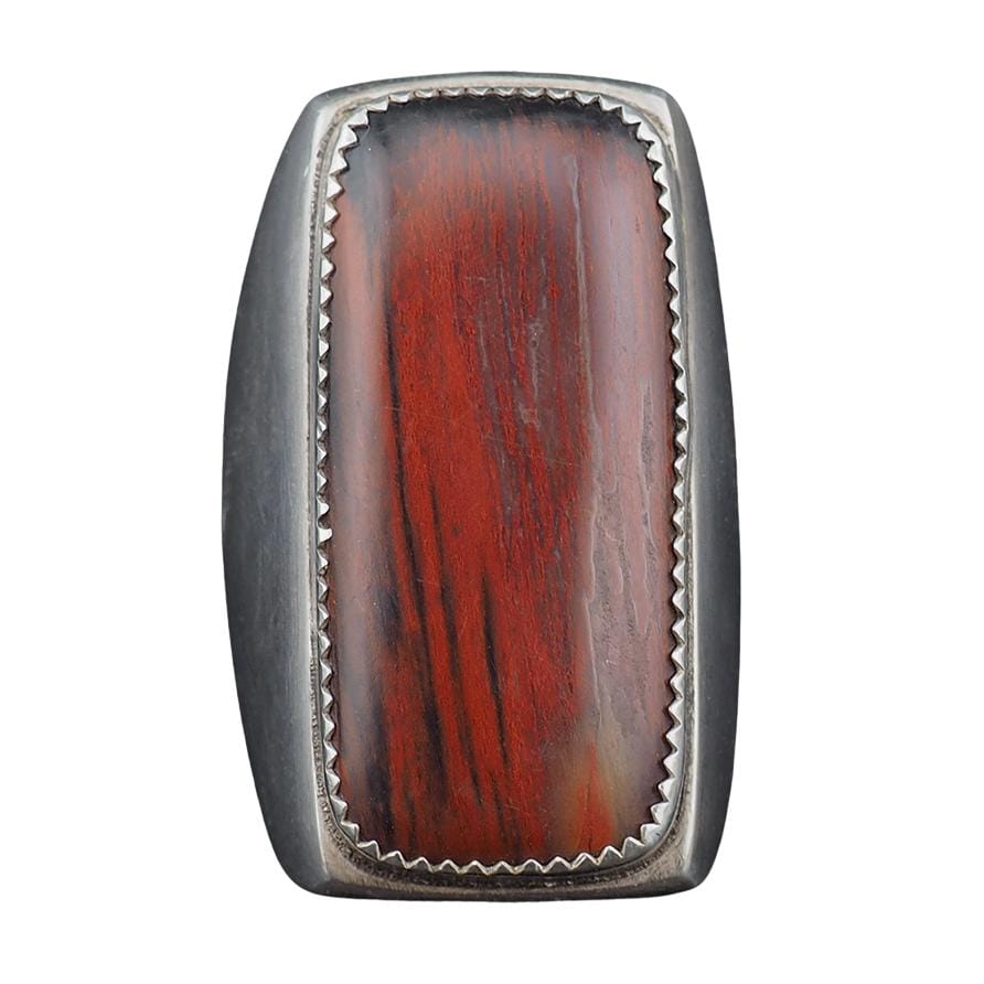 Huge Native American Petrified Wood Ring, Sterling Silver Southwestern Statement Ring, Men's Ring - Size 12