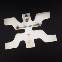 Vintage Dia Diodato Sterling Silver Figural Modernist Brooch Pendant Huge Abstract Mexican Designer Jewelry