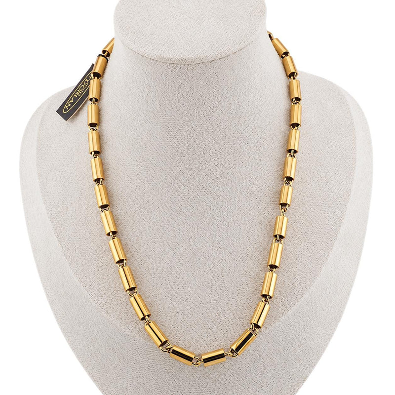 New Old Stock D’Orlan Gold-Plated Barrel Link Necklace – Original Tags