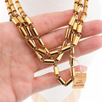 New Old Stock D’Orlan Gold-Plated Barrel Link Necklace – Original Tags
