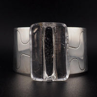 Rare Jacob Hull Denmark B+D Modernist Glass Cuff Bracelet Vintage 1970s Danish Scandinavian Jewelry