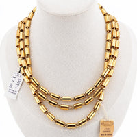 New Old Stock D’Orlan Gold-Plated Barrel Link Necklace – Original Tags
