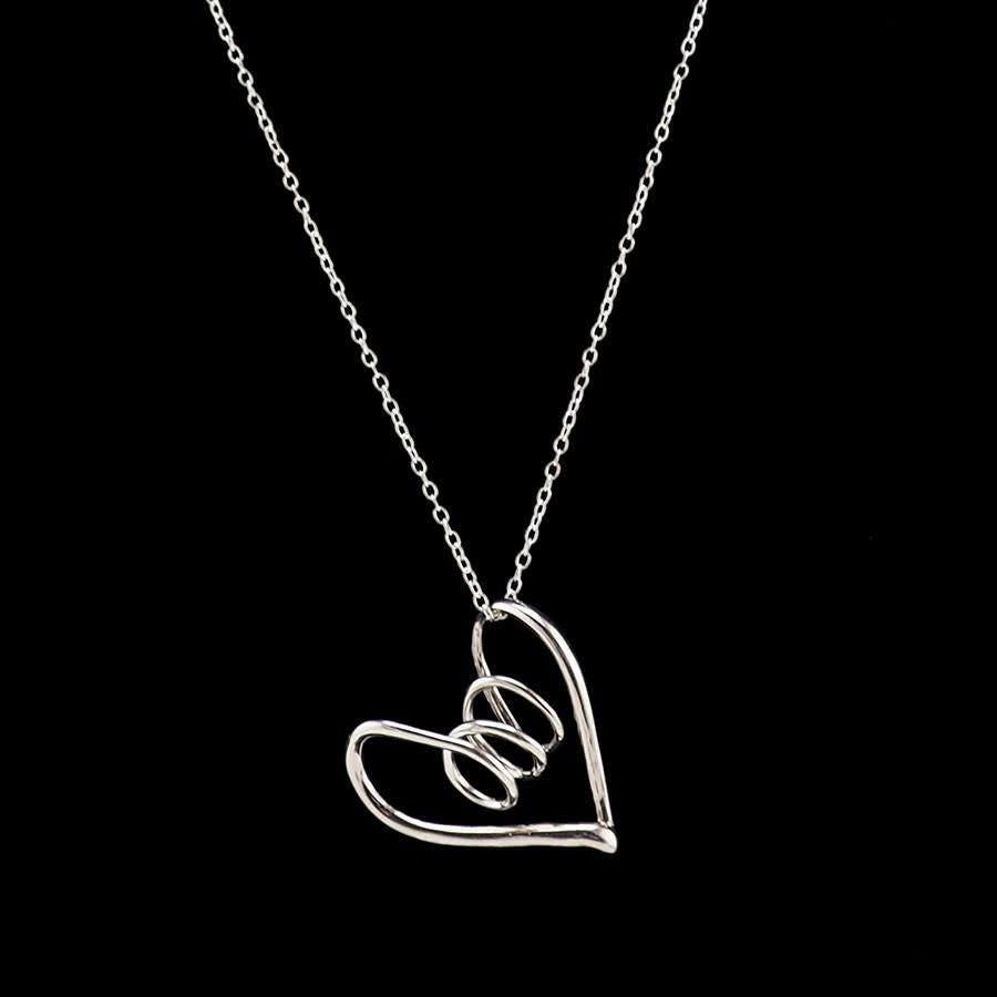 Birks Sterling Silver Heart Pendant Necklace – Canadian Olympic Figure Skater Joannie Rochette 18"
