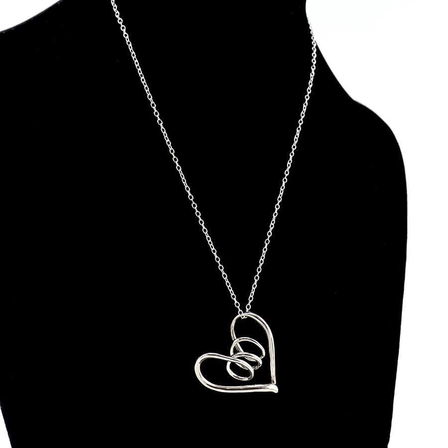 Birks Sterling Silver Heart Pendant Necklace – Canadian Olympic Figure Skater Joannie Rochette 18"