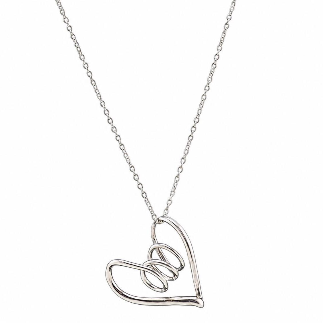 Birks Sterling Silver Heart Pendant Necklace – Canadian Olympic Figure Skater Joannie Rochette 18"