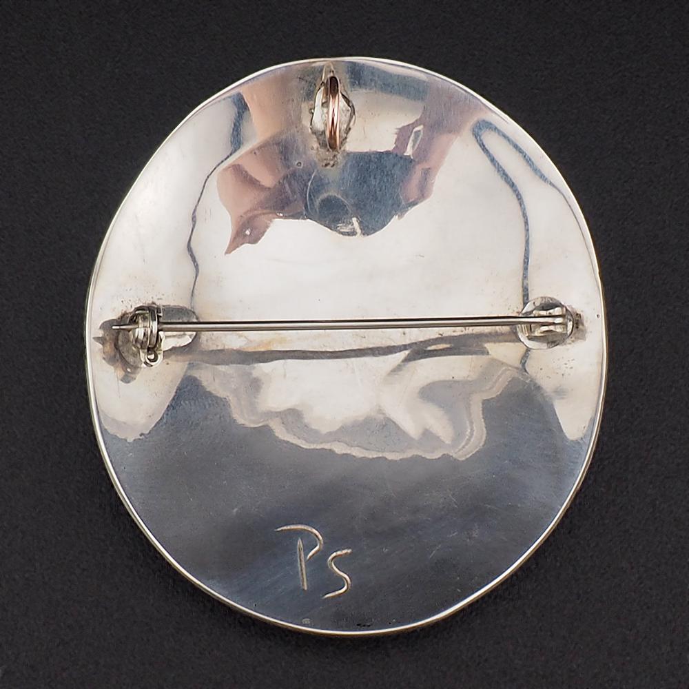 Northwest Coast Sterling Silver Raven Brooch Pendant – Signed PS, Attributed to Paddy Seaweed