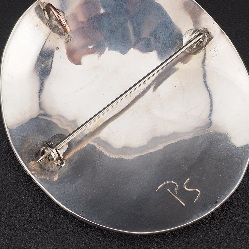 Northwest Coast Sterling Silver Raven Brooch Pendant – Signed PS, Attributed to Paddy Seaweed