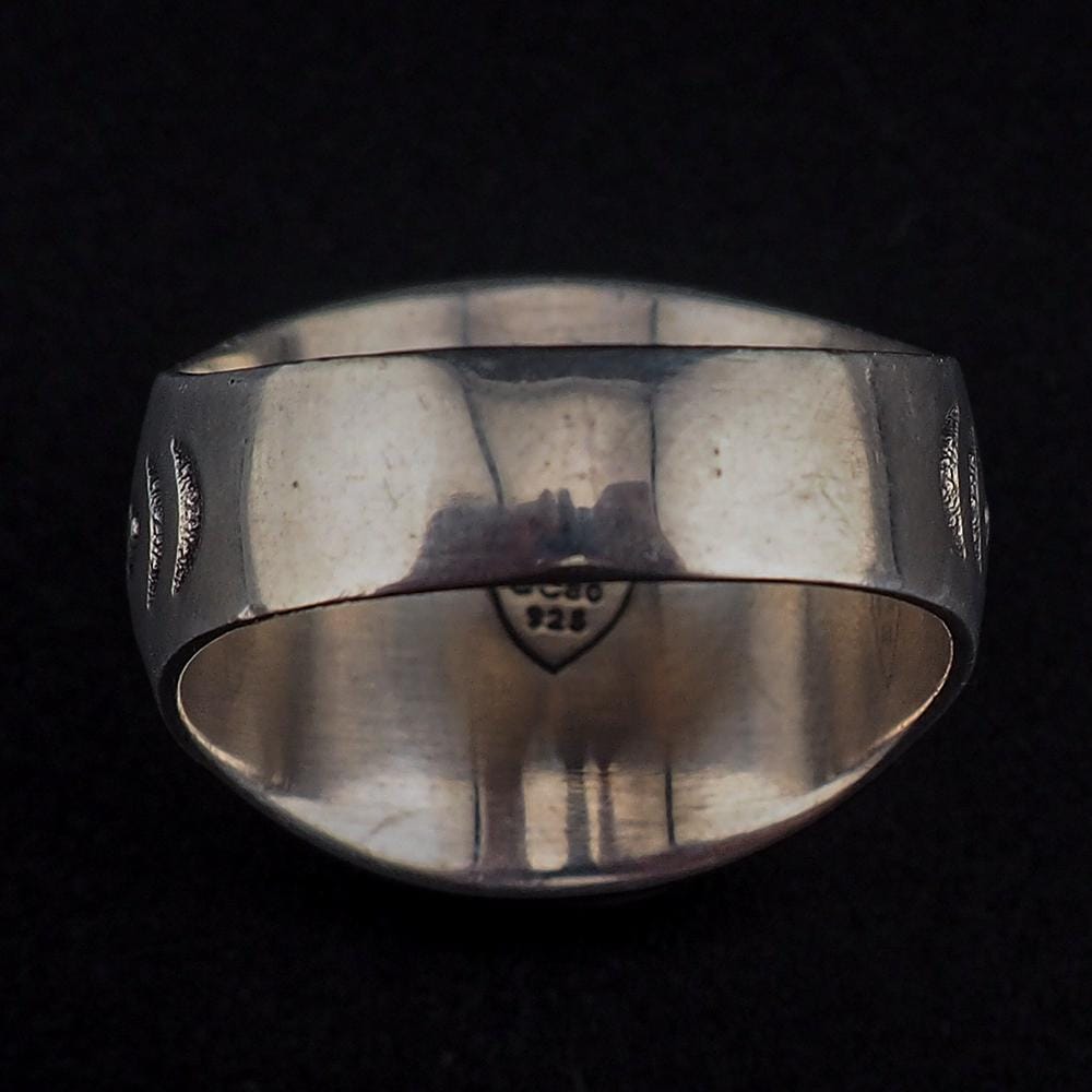 Vintage Mexican Sterling Silver 1939 20 Centavos Coin Ring – Men's or Women's Large Round Silver Ring Size 12.5