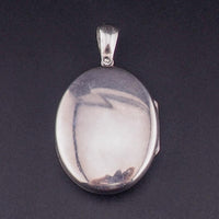 Antique Victorian Sterling Silver Swallow Bird Locket Pendant – Raised Applied Ivy Leaf Design