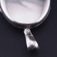 Antique Victorian Sterling Silver Swallow Bird Locket Pendant – Raised Applied Ivy Leaf Design