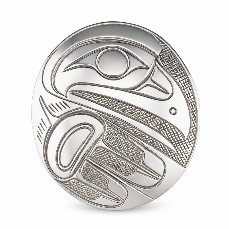 Northwest Coast Sterling Silver Raven Brooch Pendant – Signed PS, Attributed to Paddy Seaweed