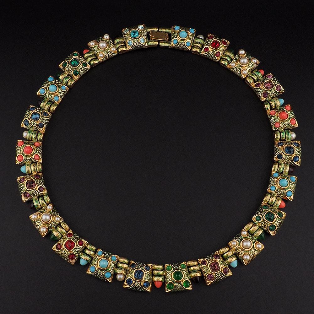 Rare Marcel Boucher Moghul Jewelry Necklace Earrings Set – Arts of Antiquity Indian Navagraha with Original Booklet