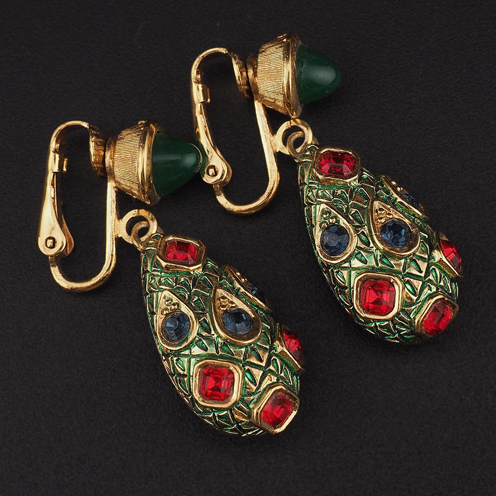 Rare Marcel Boucher Moghul Jewelry Necklace Earrings Set – Arts of Antiquity Indian Navagraha with Original Booklet