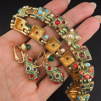 Rare Marcel Boucher Moghul Jewelry Necklace Earrings Set – Arts of Antiquity Indian Navagraha with Original Booklet