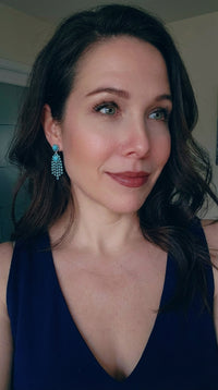 Vintage Earrings - Sherman Turquoise Clip On Earrings