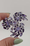 Sherman Pinwheel Brooch, Sherman Alexandrite, Vintage Rhinestone Brooch, Gustave Sherman, Purple Brooch, Sherman Jewelry, Crystal Brooch